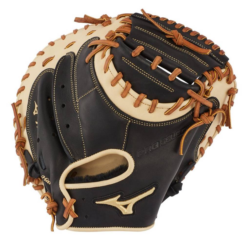 Mizuno Women's Pro Select Baseball Catcher’s Mitt 33.5" Black (312671-YBO)